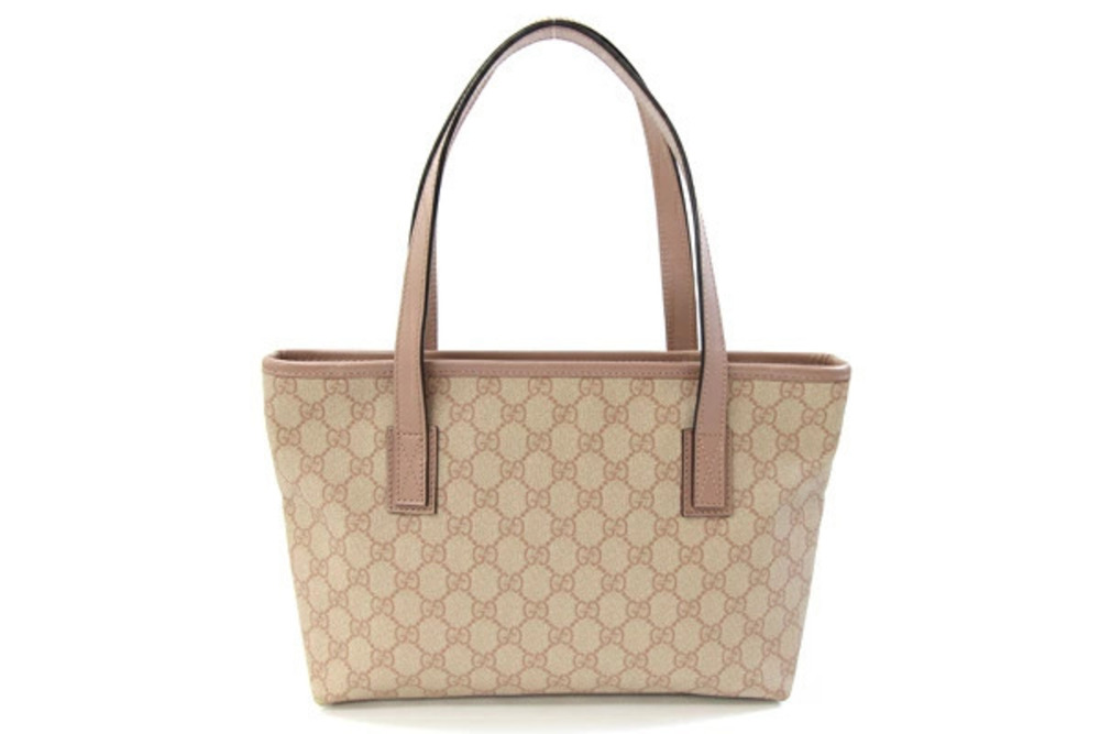 Gucci Bag Shoulder GG Tote Supreme Plus Beige Pink Leather